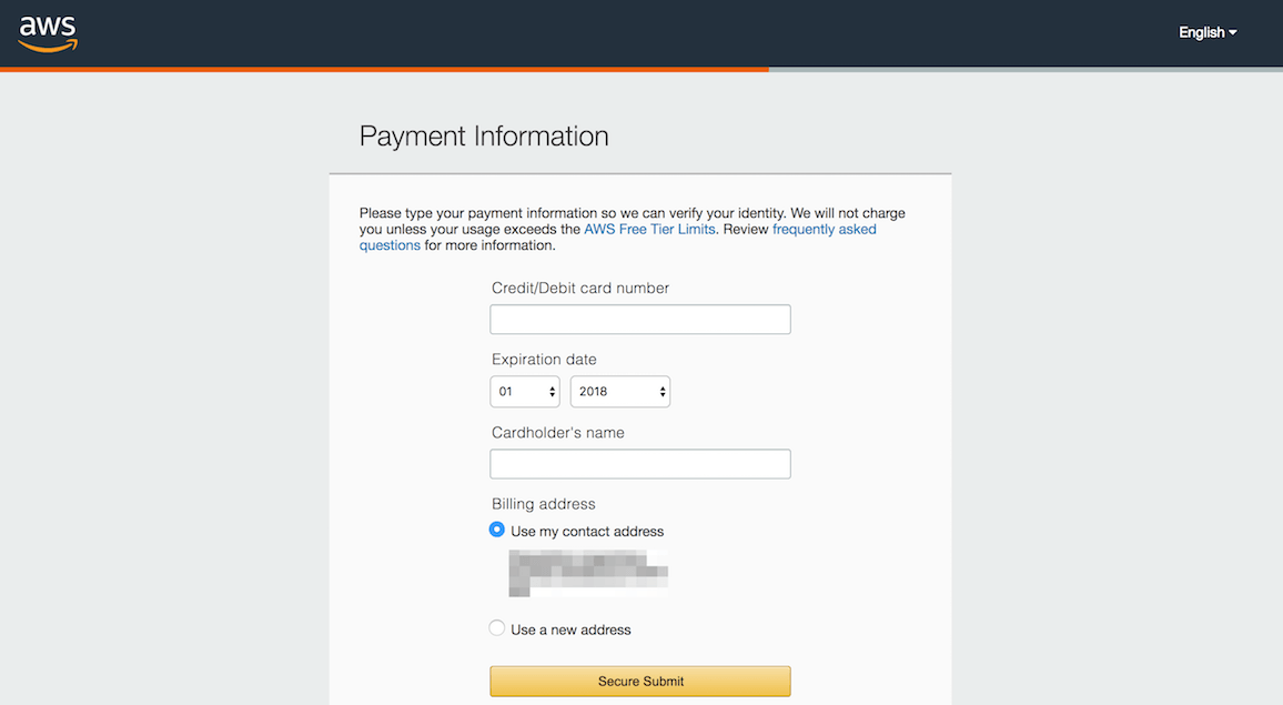 Enter your credit card information