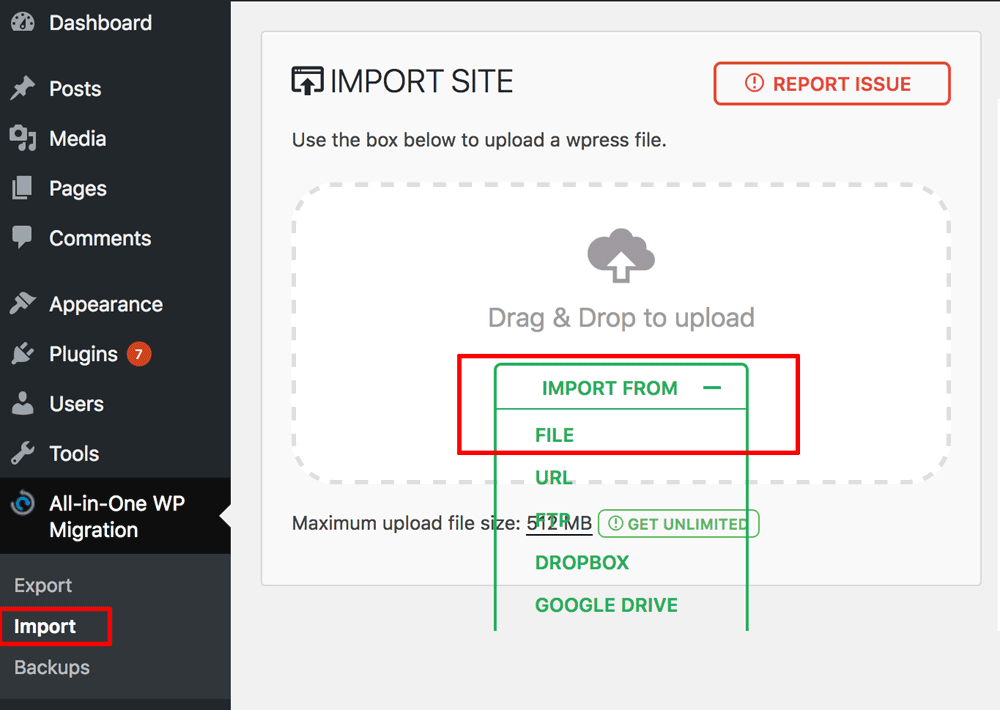 import data