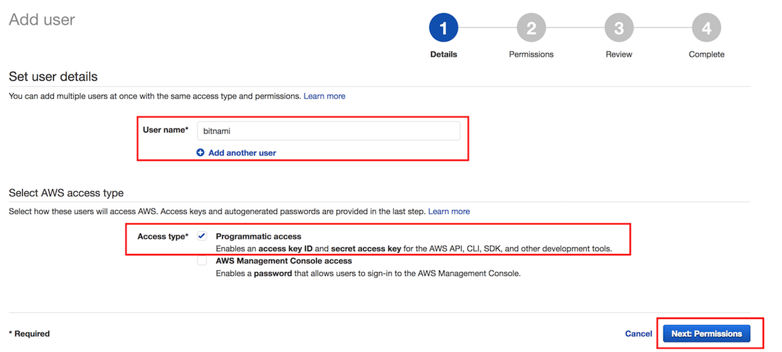 AWS IAM user creation