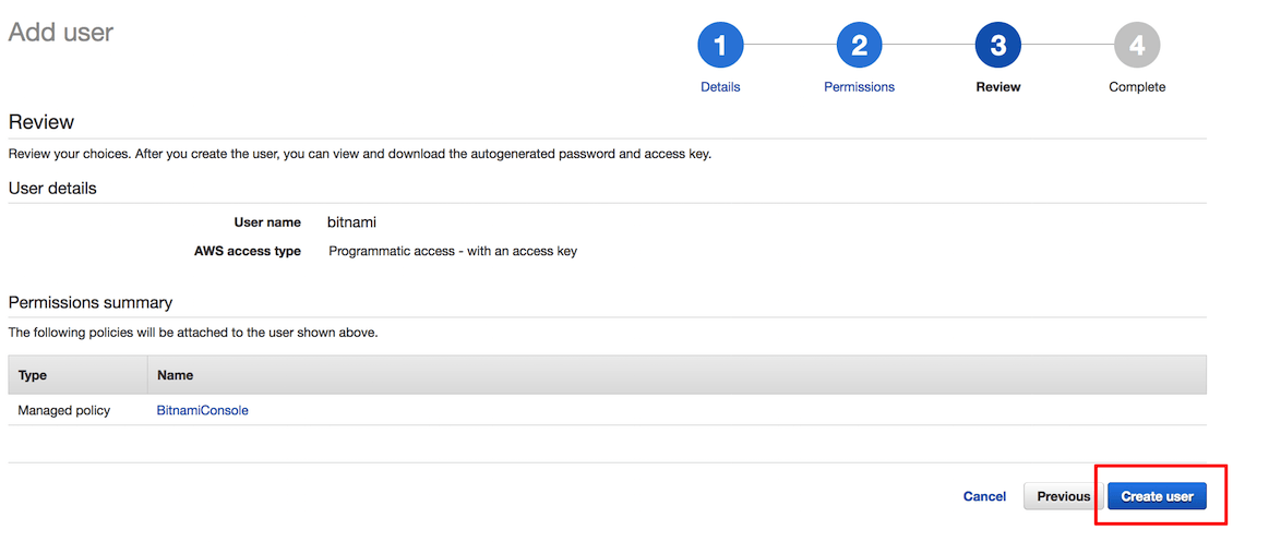 AWS IAM finish user creation